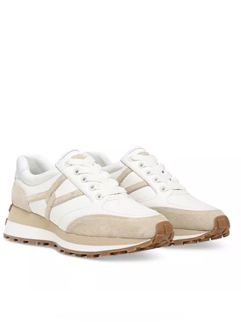 Veronica Beard Valentina Suede Sneaker Minimalist Preppy Designer Neutral Sporty